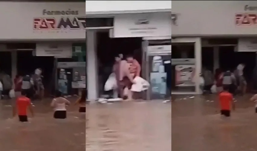 En_Corrientes_saquearon_una_farmacia_en_medio_de_la_inundación