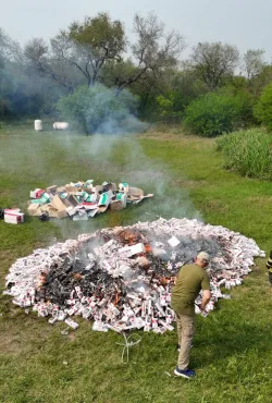 ncineraron 3500 cartones de cigarrillos 2