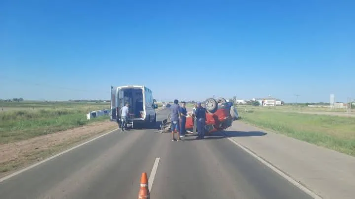 Choque y vuelco por la Ruta 89