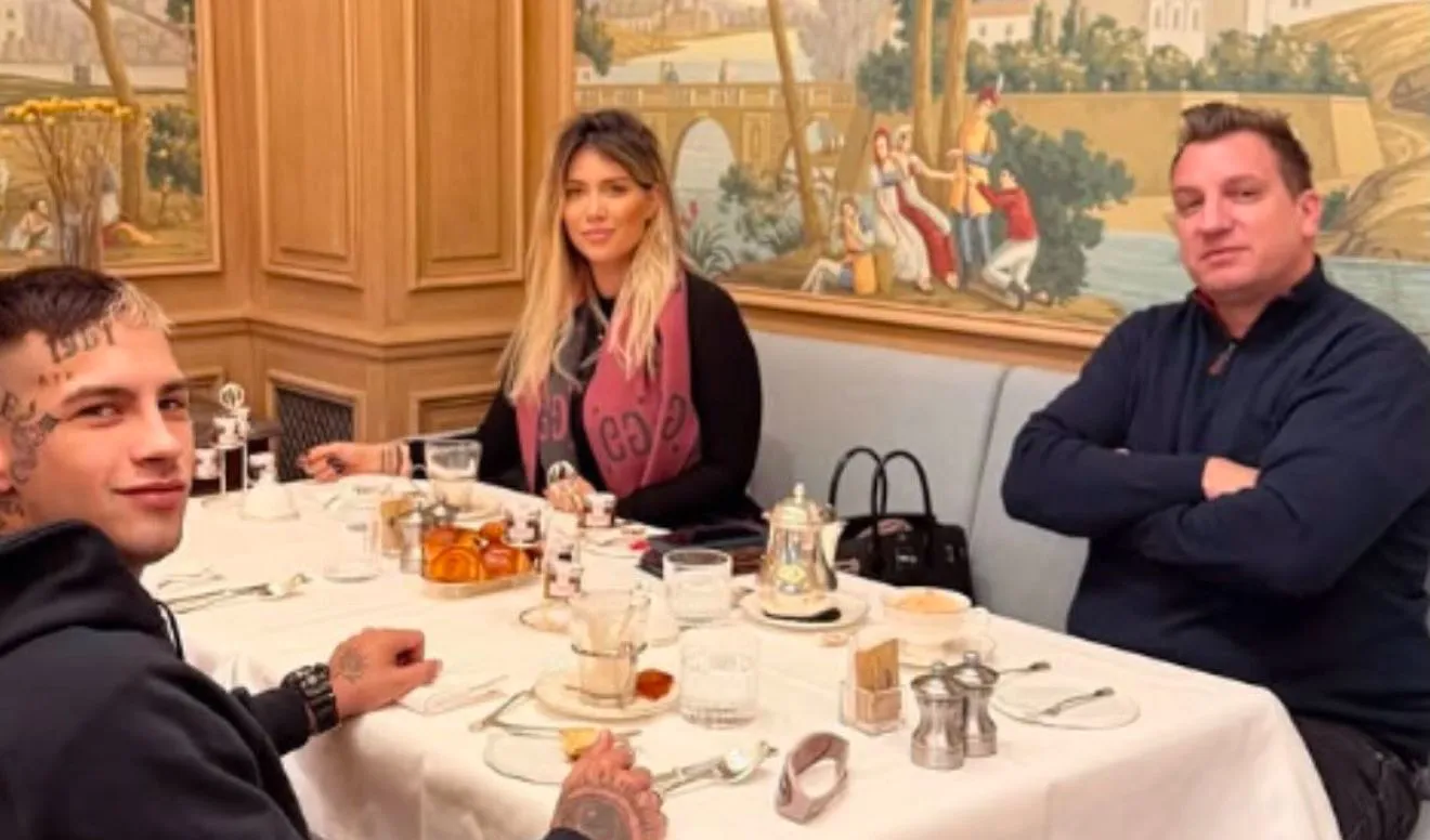 Wanda Nara compartió una foto desayunando con L-Gante y Maxi Lopez