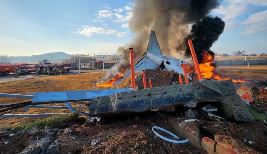 Se estrelló un avión en Corea del Sur