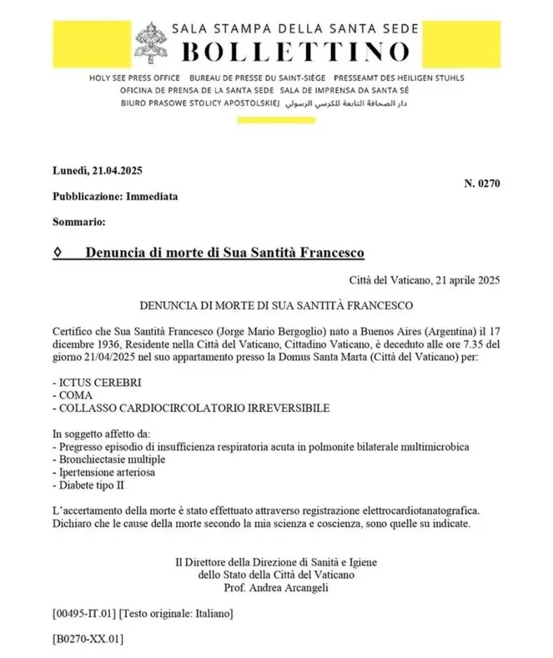comunicado del vaticano