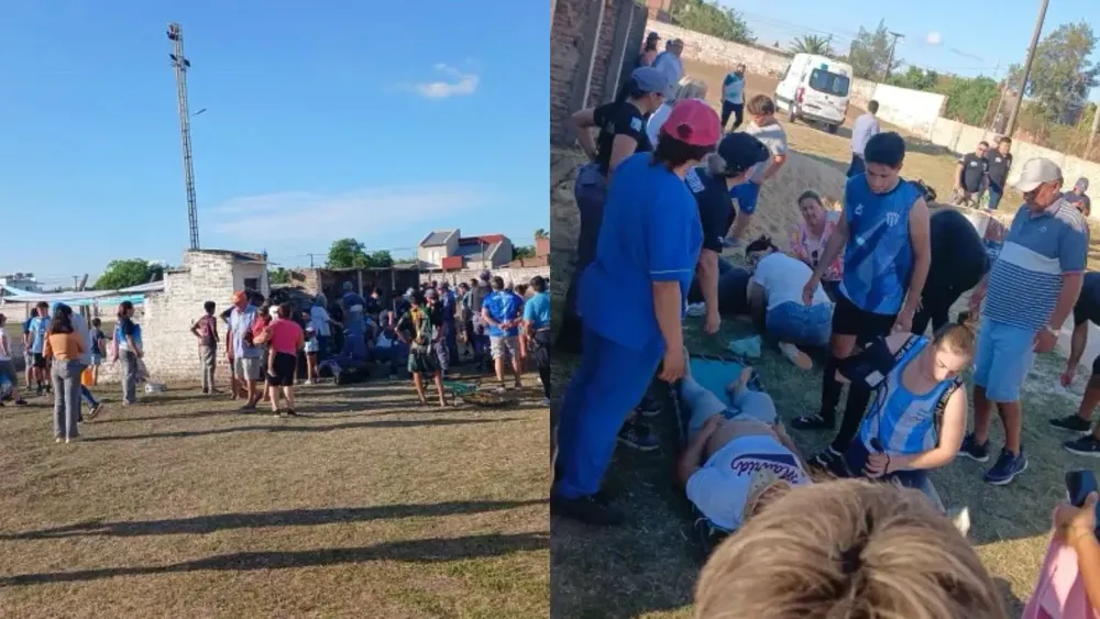 se desplomo una tribuna en pleno partido