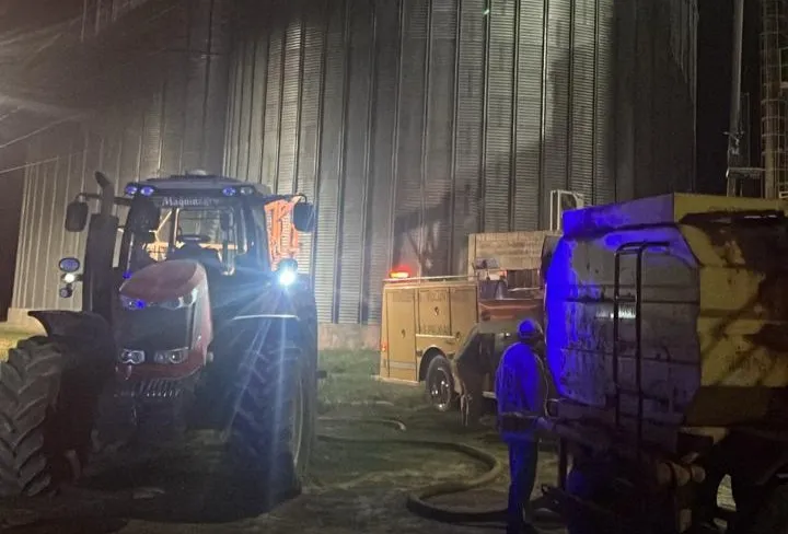 incendio en una planta de arroz